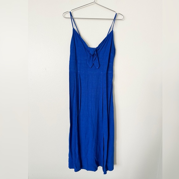 | band of gypsies • malibu linen front-tie midi dress • size small | - Picture 5 of 15
